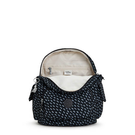 Kipling City Pack Small Printed Ryggsekk Svarte | NO 1699GS